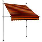 vidaXL Luifel handmatig uittrekbaar 150 cm oranje en bruin, Verzenden, Nieuw