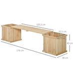 e Tuinbank Met 2 Plantenbakken 176 Cm X 38 Cm X 40 Cm 1