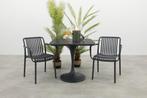 Stripe/Toscara stapelbare bistroset 80x80 cm. -, Tuin en Terras, Verzenden, Nieuw, Kunststof, Tuinset