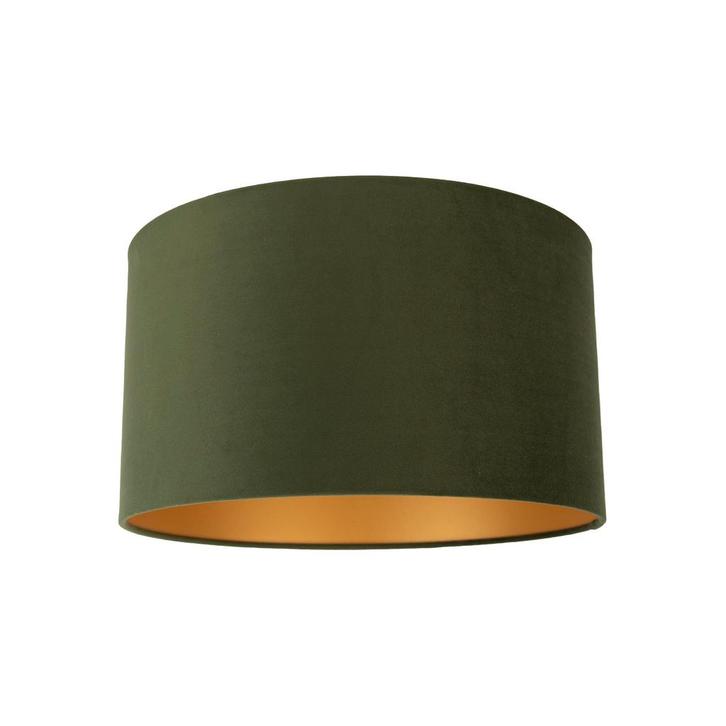 Velours lampenkap groen 35/35/20 met gouden binnenkant, Huis en Inrichting, Lampen | Lampenkappen, Minder dan 25 cm, Overige vormen