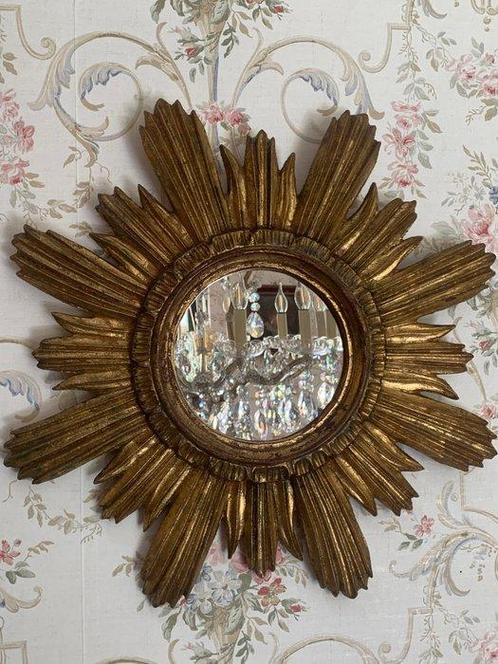 Wandspiegel - Hout - Sonnen Spiegel, Antiek en Kunst, Curiosa en Brocante