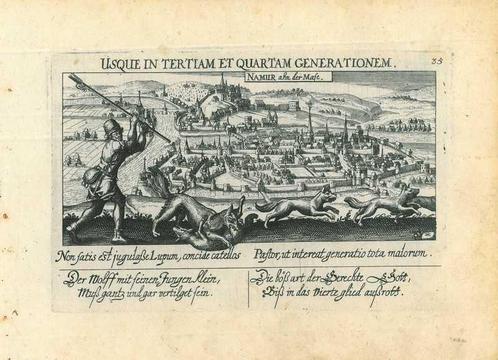 Zicht op Namur, Antiek en Kunst, Kunst | Etsen en Gravures