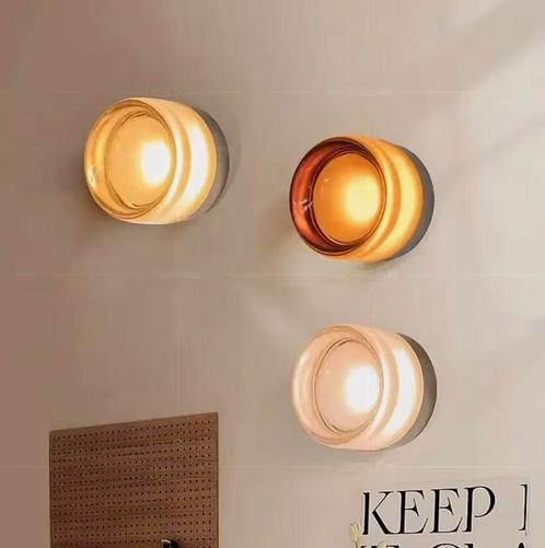 Moderne LED Wandlamp Glas | Designlamp Oranje, Wit of Grijs, Huis en Inrichting, Lampen | Wandlampen, Nieuw, Glas, Verzenden