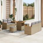 vidaXL 8-delige lounge-set met kussens in beige poly rattan, Tuin en Terras, Verzenden, Nieuw, Rotan, Loungeset