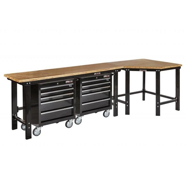 Werkbank hoekopstelling - Hoek werkbank 310 cm lang zwart, Doe-het-zelf en Verbouw, Werkbanken, Ophalen of Verzenden
