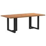 vidaXL Eettafel met natuurlijke rand massief eikenhout, Huis en Inrichting, Verzenden, Nieuw