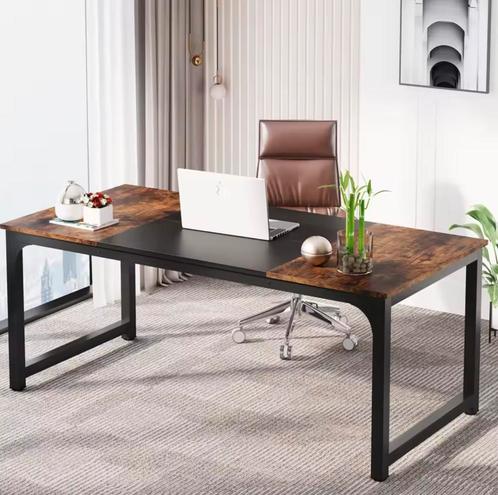 Groot Bureau 120x60cm – Wit / Vintage Bruin / Vintage Grijs, Huis en Inrichting, Bureaus, Bureau, Nieuw, Verzenden