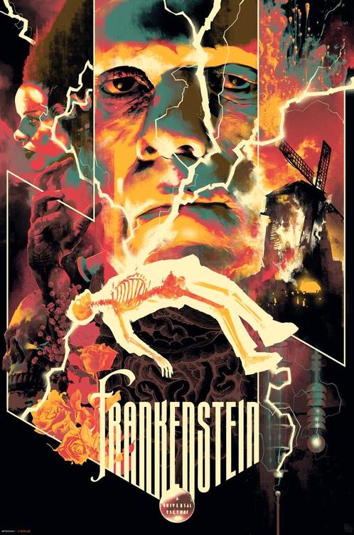 Poster Universal Monsters Frankenstein 61x91,5cm, Verzamelen, Posters, Nieuw, A1 t/m A3, Verzenden