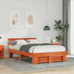 vidaXL Bedframe Wasbruin 120 x 200 cm Massief grenenhout, Huis en Inrichting, Slaapkamer | Bedden, Verzenden, Nieuw, Bruin, Hout