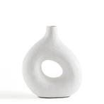Nieuw! | Decoratieve vaas in keramiek H33,5 cm, Kuro | Wit, Huis en Inrichting, Woonaccessoires | Vazen, Nieuw, Wit, Verzenden