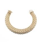 Gouden brede schakelarmband, Sieraden, Tassen en Uiterlijk, Armbanden, Ophalen of Verzenden, Gebruikt, Overige kleuren, Goud