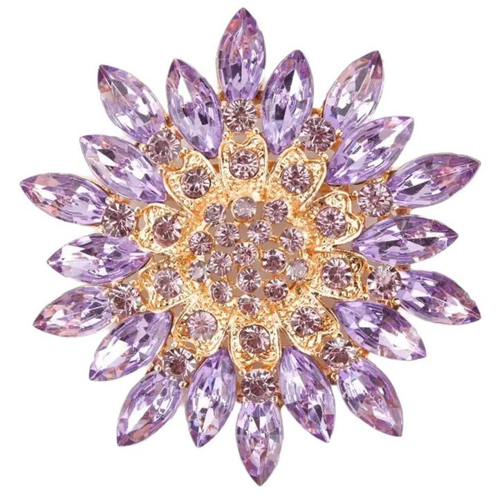 Fako Bijoux® - Broche - Bloem - Ster - XXL - Ø 68mm -, Sieraden, Tassen en Uiterlijk, Broches, Verzenden