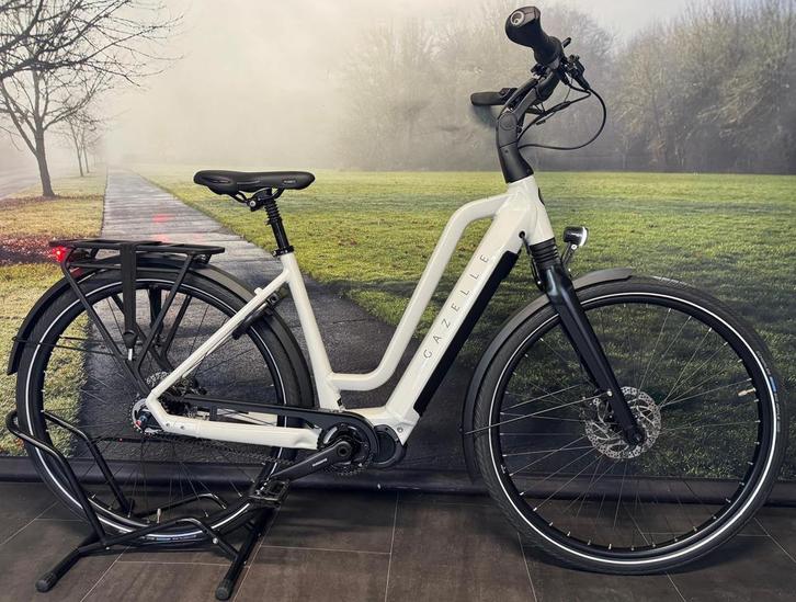 Elektrische Gazelle Chamonix C5 – Riem-aandrijving, 630WH, Fietsen en Brommers, Elektrische fietsen, 50 km per accu of meer, Zo goed als nieuw