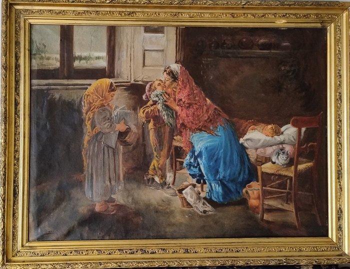 Scuola napoletana (XX) - Maternità, Antiek en Kunst, Kunst | Schilderijen | Klassiek