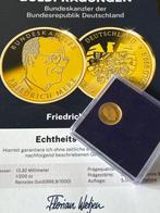 Duitsland. Gold medal Friedrich Merz 1/200 oz (.999) mit CoA