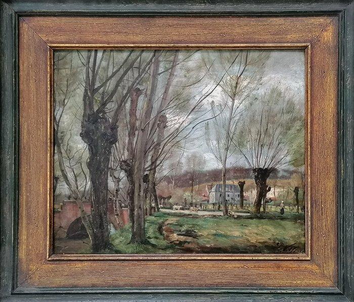 French impressionist school (XIX) - Spring landscape, Antiek en Kunst, Kunst | Schilderijen | Klassiek