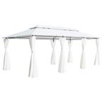vidaXL Prieel met gordijnen 180g/m² 600x298x270 cm wit, Verzenden, Nieuw