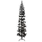 vidaXL Kunstkerstboom half met standaard smal 240 cm zwart, Diversen, Verzenden, Nieuw