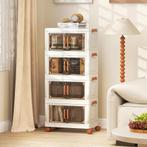 Opbergbox met deksel - Opbergdoos - 4x19L - Wit - COSTWAY, Huis en Inrichting, Woonaccessoires | Overige, Verzenden, Zo goed als nieuw