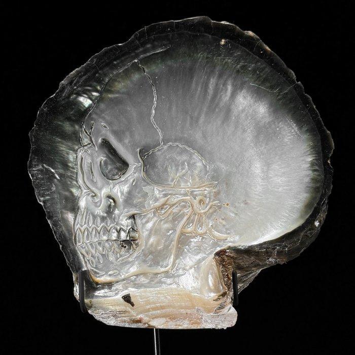 Intricaat gesneden parelmoer schelp - menselijk, Antiek en Kunst, Curiosa en Brocante