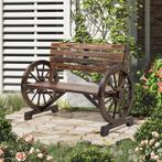 TRUUSK Tuinbank 2-zits - Landelijke stijl met Wagenwiel-arml, Tuin en Terras, Verzenden, Nieuw