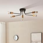 Plafondlamp Benfleet 5-lichts 5xE27 zwart en messing lux.pro, Verzenden, Nieuw