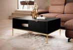 Salontafel zwart/wit/grijs/goud | 104x68x46 cm | Met 2 lades, Huis en Inrichting, Tafels | Salontafels, 50 tot 100 cm, Minder dan 50 cm