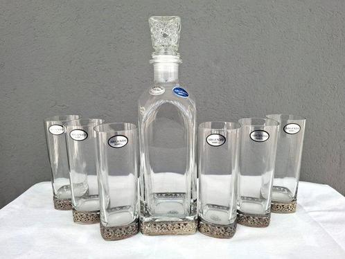 Drinkset (7) - Argento 800 - Kristal, Antiek en Kunst, Antiek | Goud en Zilver