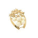 Vintage gouden hanger/broche met parels (Hanger of bedel), Ophalen of Verzenden, Gebruikt, Goud, Overige merken