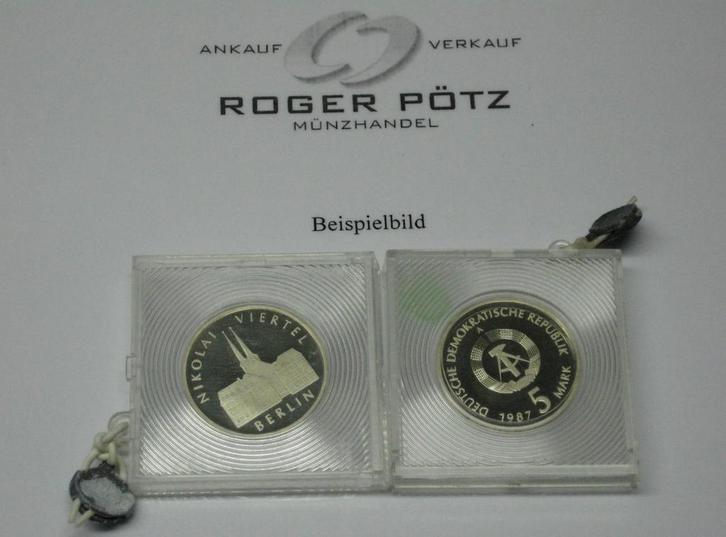 5 Mark Ddr 5 M 1987 Nikolaiviertel Pp originalverplombt k..., Postzegels en Munten, Munten | Europa | Niet-Euromunten, Verzenden