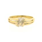 Gouden ring met diamant | 0,01 ct. (geelgoud, dames ring), Sieraden, Tassen en Uiterlijk, Ringen, Goud, Met edelsteen, Gebruikt