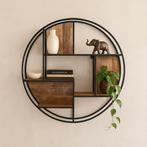 Wandrek Mangohout Bowi Rond 60 cm, Huis en Inrichting, Verzenden, Nieuw, Minder dan 25 cm, Overige houtsoorten