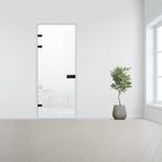 Glazen binnendeur XL voor stomp kozijn zwart beslag-Satijn g, Doe-het-zelf en Verbouw, Glas en Ramen, Ophalen of Verzenden, Nieuw