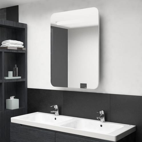 vidaXL Badkamerkast met spiegel en LED 60x11x80 cm glanzend, Huis en Inrichting, Tafels | Kaptafels, Nieuw, Verzenden