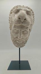 sculptuur, Ercole con il leone nemea - 44 cm - marmerstof