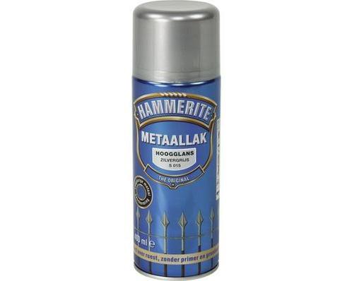 Hammerite Hoogglans Zilvergrijs S015 Spuitbus 400 ml, Doe-het-zelf en Verbouw, Verf, Beits en Lak, Nieuw, Ophalen of Verzenden