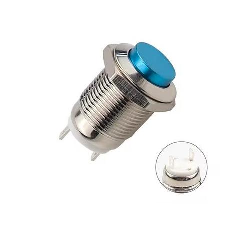 Push schakelaar - 12mm - Blauw - Waterproof, Hobby en Vrije tijd, Elektronica-componenten, Nieuw, Ophalen of Verzenden