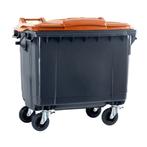 Afvalcontainer 660 liter grijs met oranje deksel, Nieuw, Ophalen of Verzenden