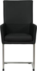 Direct meenemen | Zwarte leren eetkamerstoel | zwart leer |, Huis en Inrichting, Stoelen, Overige kleuren, Nieuw, Leer, Ophalen of Verzenden