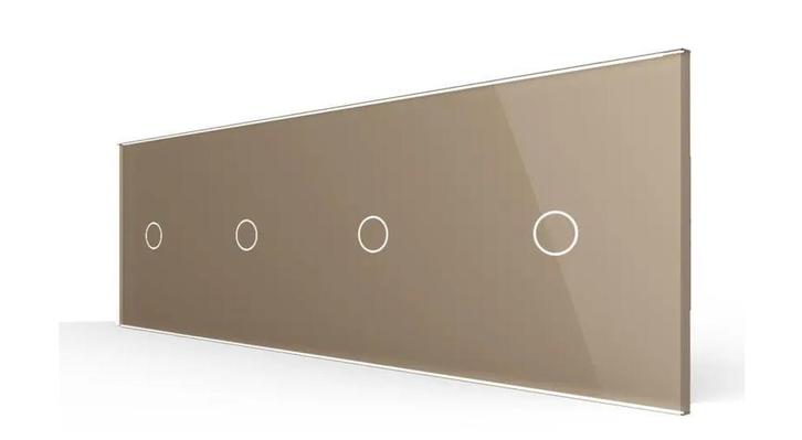 Design Touchscreen schakelaar | Goud 1+1+1+1 | Puls |, Doe-het-zelf en Verbouw, Elektra en Kabels, Schakelaar, Nieuw, Ophalen of Verzenden