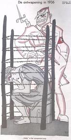 Spotprent over de mislukking van de ontwapening door de v..., Antiek en Kunst, Verzenden