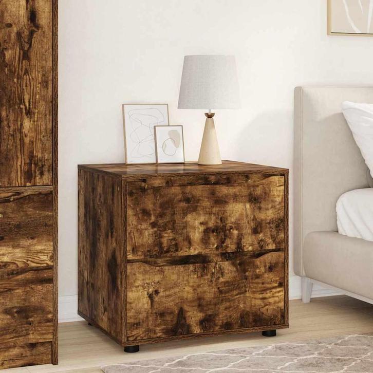 vidaXL Opbergkast Gerookt eiken 60 x 48 x 57 cm Bewerkt hout, Huis en Inrichting, Kasten | Overige, Nieuw, Verzenden