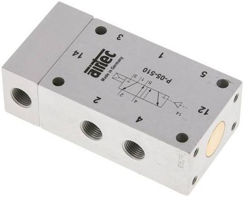 5/2 G1/8 Luchtgestuurd Ventiel 2-10bar/28-140psi Airtec, Doe-het-zelf en Verbouw, Gereedschap | Machine-onderdelen en Toebehoren