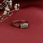 Gouden rijring met zirconia (gouden ring, dames sieraden), 18 tot 19, Gebruikt, Overige kleuren, Ophalen of Verzenden