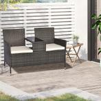 TRUUSK Poly Rattan Tuinbank Tuinbank Bank Met Tafel 2-zits S, Tuin en Terras, Tuinsets en Loungesets, Verzenden, Nieuw