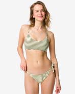 HEMA Damesbikinibroekje Jacky rib strepen middengroen, Verzenden, Nieuw