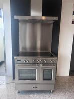 Boretti CFBI902IX RVS fornuis + achterplaat & afzuigkap SALE, 60 cm of meer, Nieuw, 4 kookzones, Inductie