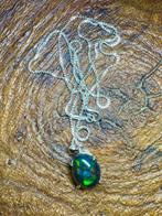 Natuurlijk Ethiopisch zwarte opaal hanger + 925 zilver.