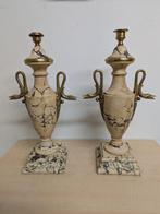 Kaarsenhouder (2) - Brons, Marmer - Empire kandelaars