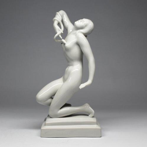 Herend - Beeldje - Cleopatra with the snake - Porselein, Antiek en Kunst, Antiek | Glas en Kristal